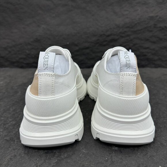 Brown & White Alexander McQueen Casual Canvas Sneakers - Picture 8 of 9